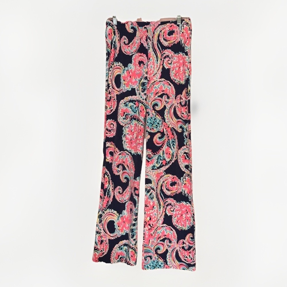 Lilly Pulitzer Pants Women S Pink Paisley Palazzo Wide Leg Beach Resort Preppy